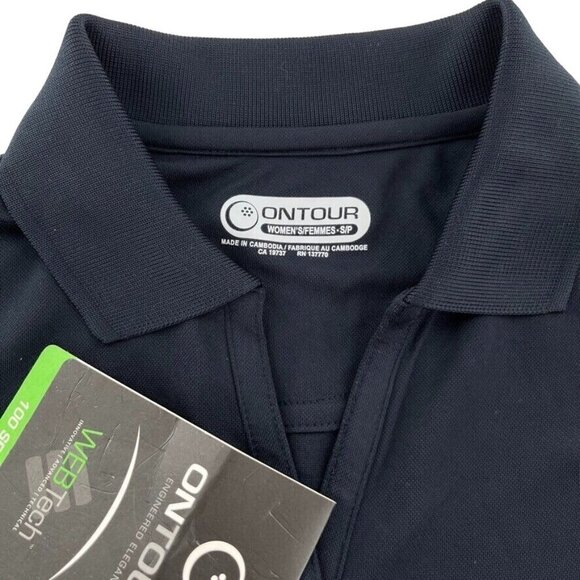 OnTour Ladies Polo Size S with WebTech 100 Series Golf Navy Blue New With Tags - Picture 2 of 7